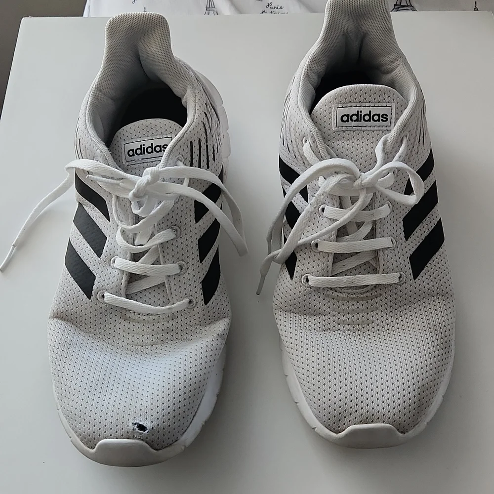 Size 10 Adidas black and white Running Casual Athleisure shoes